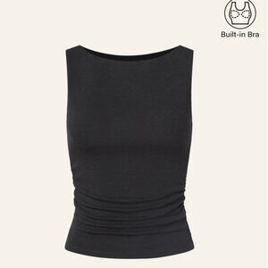 OGL Boat Neck Brami Tank Top - Black - Size S